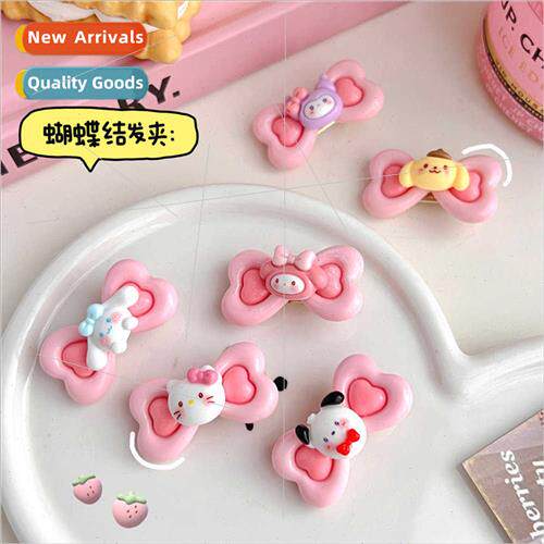 Double love bow cartoon hair clips duckbill clip bangs clip