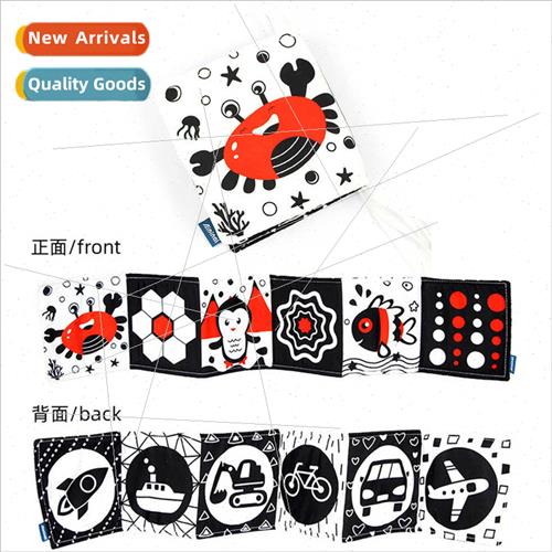 Baby Early Learning Black Whe Red Bed Bumper Cloth Book 0-3