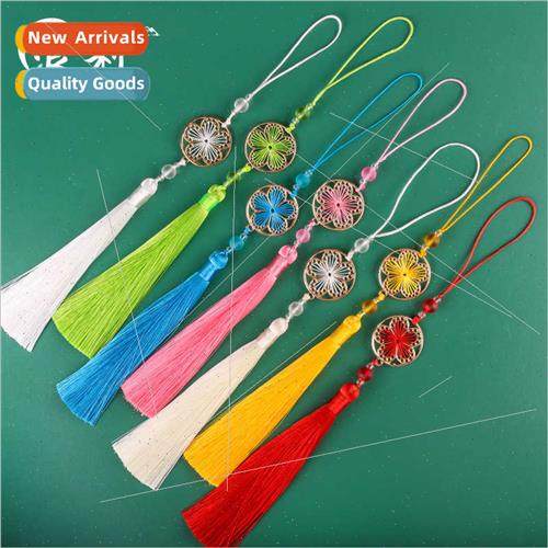 Flowers good moon tassel DIY handmade purse ancient fan pend