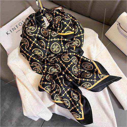 lk scarf female fall winter simulation silk long warm Korean