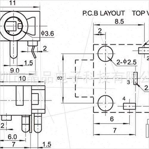 PJ Headphone Socket 3.5 Audio Socket PJ308a Mono Dual Channe