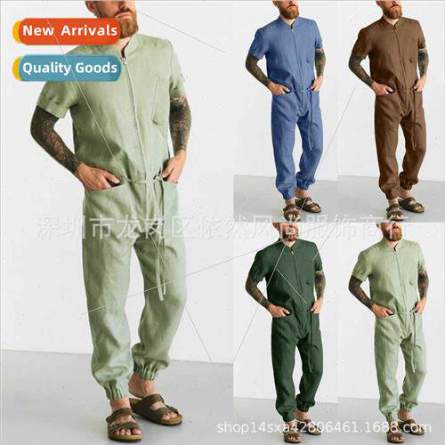 2022 Summer Korean casual pants men jumpsu jumpsu su Slim me