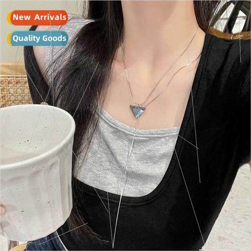 che Triangle Necklace Women ins Bouncy Collarbone Chain Stud