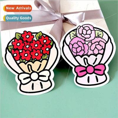 6 Sunflower Tulip Bouquet Greeting Cards Folded Generic Than