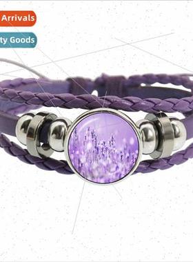 Lavender Flower Branch Bracelet Time Gemstone Bracelet Purpl