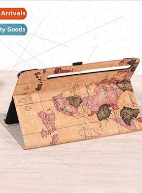 适用Samsung S9FE Plus Tablet Case S9 FE+ map pattern high-en