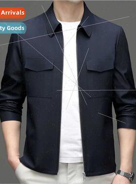 Men casual jacket lapel 2023 spring fall high-end middle-age