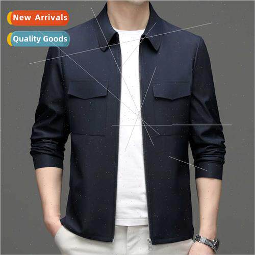 Men casual jacket lapel 2023 spring fall high-end middle-age
