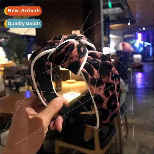 Leopard whe edge headdress pressure hair band wide Korean si
