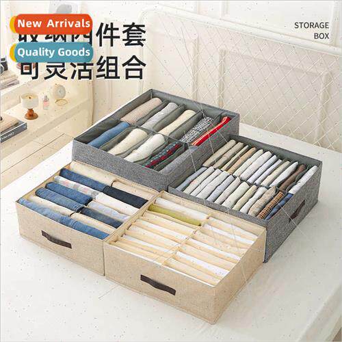 Clothes Storage Box Double Row Compartment Home Cloth Storag