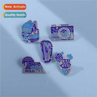 badge creative men Vintage personaly metal women ver college