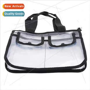 Black Shoulder Transparent Beach Bag Wash Bag Cosmetic Bag T
