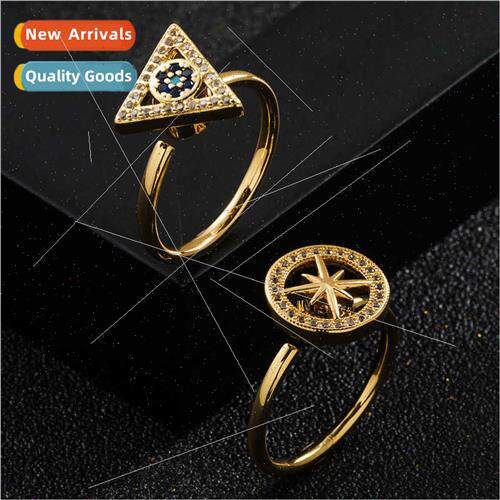 Europe Fashion Trend Copper Gold Plated Zirconia Micro-set R