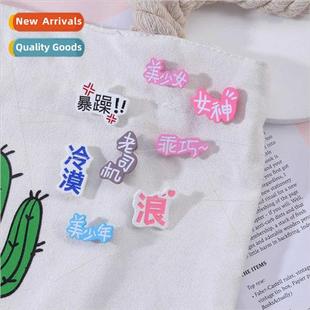 cartoon scho text oil drop hundred students badge pin fun