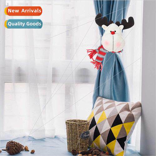 Christmas leather strap twisted buckle curtain decoration ti