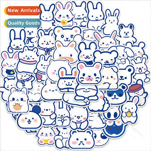 50 blue line animal graffi stickers decoration guar notebook