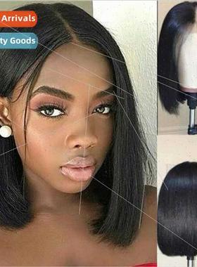 Europe wigs 适用women black short center parted o bob high t