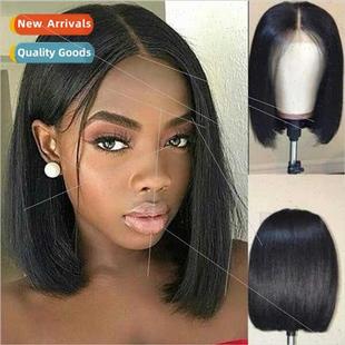 Europe wigs 适用women black short center parted o bob high t