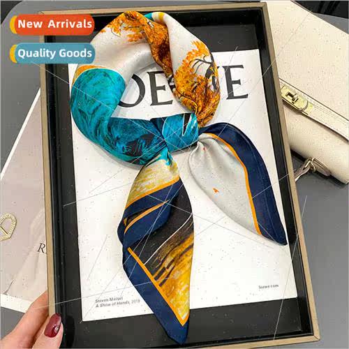 Moose temperament silk 70 square scarf female spring fall du