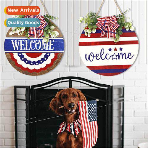 New U.S. Independence Day Wooden Hanging Home Decoration Par
