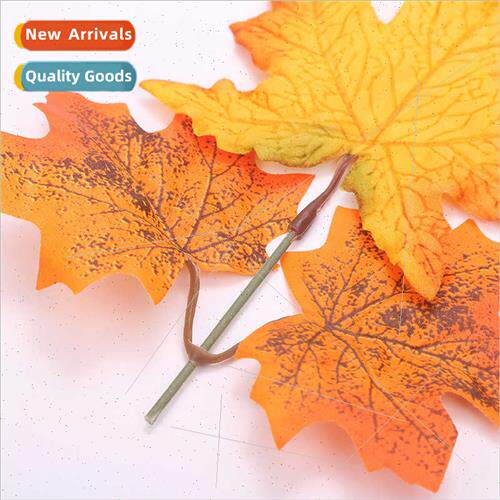 mulation fake leaves wh poles maple leafpcs wedding decorati