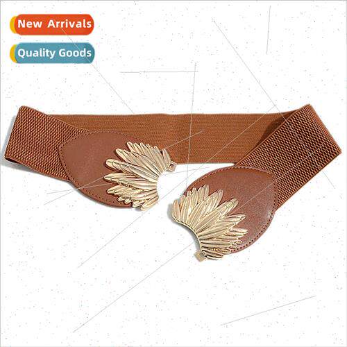 Women Belt Elastic Waist Corset Slimming Belt Metal Buckle D