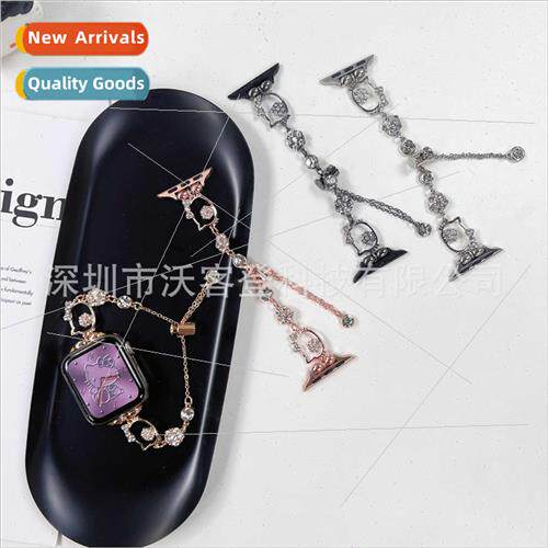 适用apple metal flash diamond kitty metal watch bapple watch
