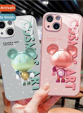 Apple 15 phone case cute tide violent bear 14pro glass 13 ne