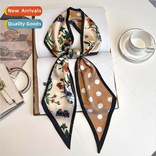 Summer new small long simulation silk silk scarf women versa
