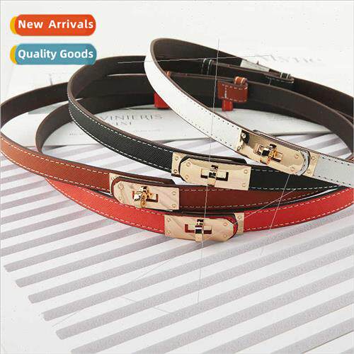 new waist lock buckle narrow thin belt tunic skirt decoratio