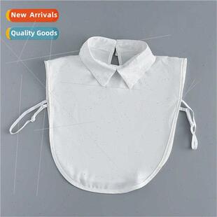 Comtable material false collar simple back open tip whe shir