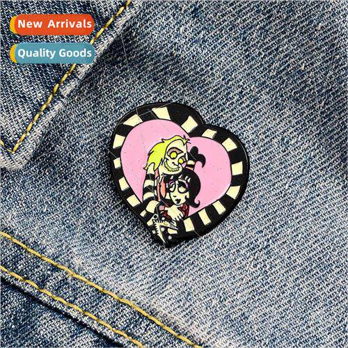 Beetlejuice Lydia Enamel Pin Heart Brooch Shirt Hat Backpack