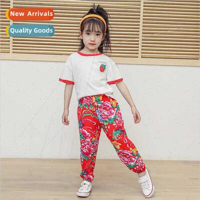 Children anti-mosquo pants Northeast large flower pants chil