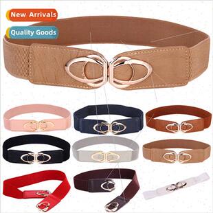 Fashion PU Leather Elastic Wide Belts  Women Stch Thick W