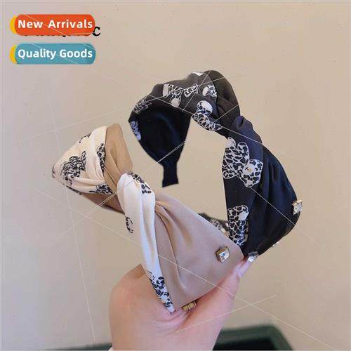 Korean wind plaid bear colorful full diamonds hairpin headba