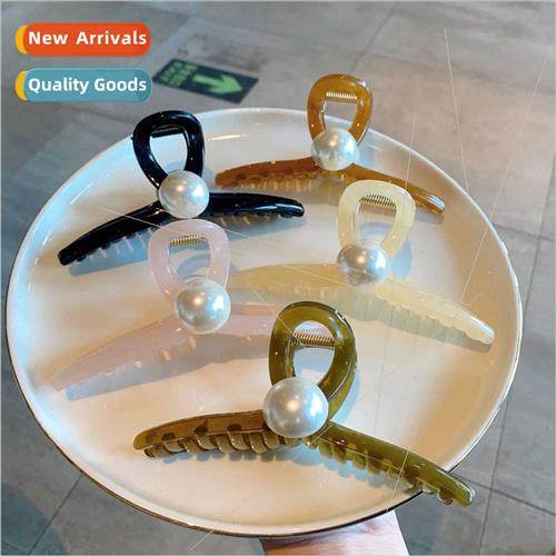 Korea pearl hair clips female back head senior sense headdre