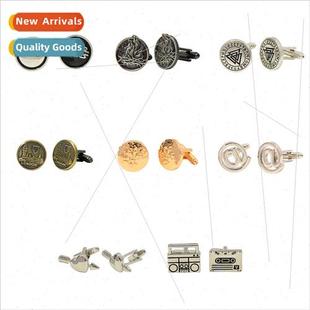 love shape French fun business geometric cufflinks cas retro