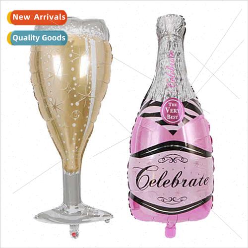New wine glass wine bottle aluminum film balloon holiday par