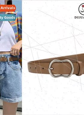 Casual simple women fashion nd waist thin belt take jeans ca