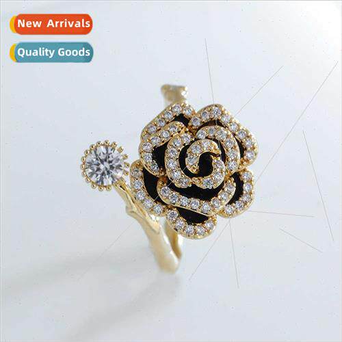Creative new rose ring ins tide simple camellia flower ring
