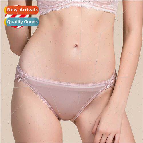 Mulberry silk knted sexy -marking low-waisted panties women