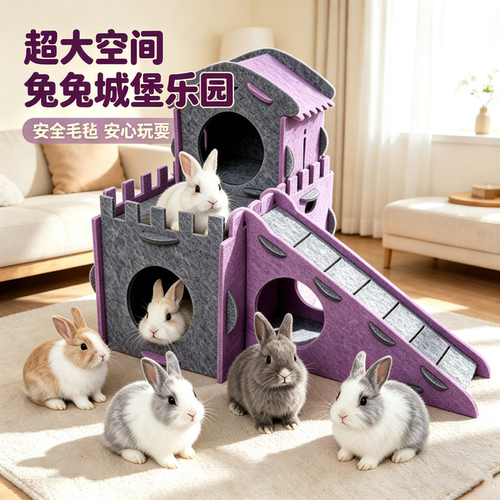 兔子城堡毛毡躲避屋隧道玩具仓鼠