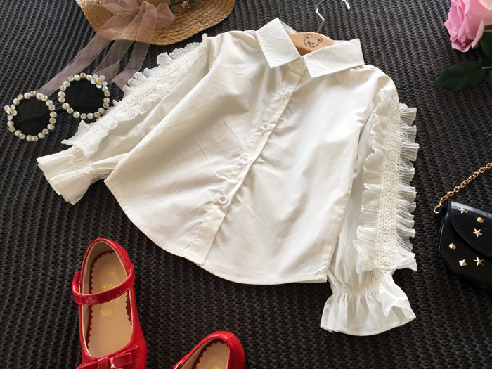 Chemise fille à manche longue en coton - Ref 2085399 Image 4