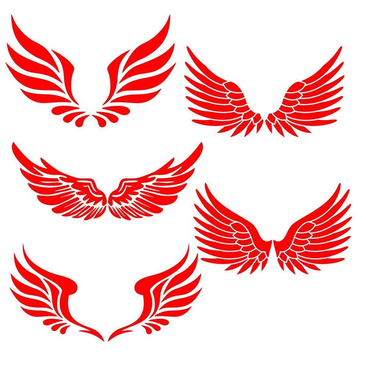 天使翅膀贴纸汽车贴纸后标贴装饰反光贴 划痕贴后视镜贴电动车贴