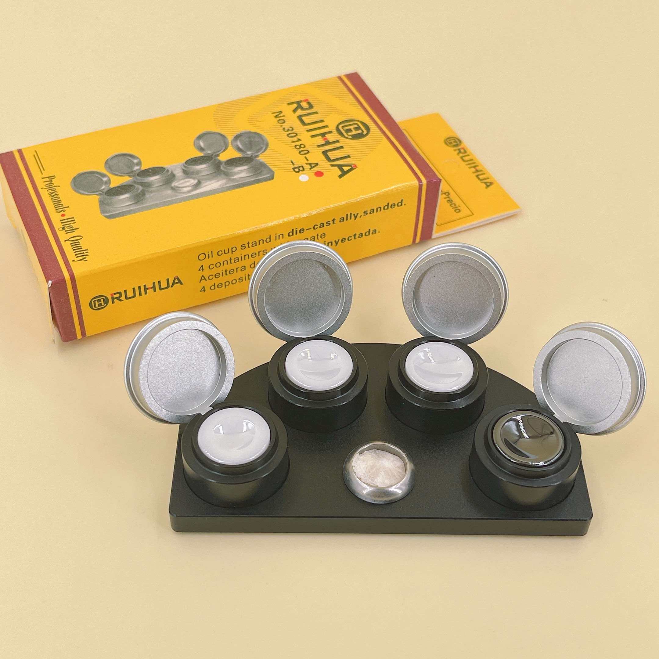 修表工具 好质量 金属 四目油碟 陶瓷眼 盛油碟 油扒 点油专用