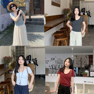 PERRY自制小个子圆领显瘦宽松正肩小码 150xxs 短袖 T小码