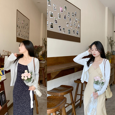 PERRY自制小个子宽松松弛感格纹毛衣开衫小码150