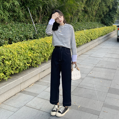 高级感直筒韩版百搭春秋拖地裤