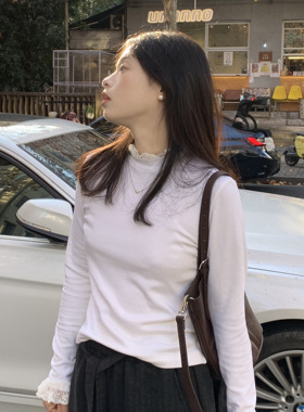 PERRY自制小个子蕾丝花边奥绒打底百搭修身小码150xxs