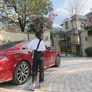 宽松水洗复古老爹阔腿牛仔裤 PERRY自制小个子 舒适Up仿牛仔